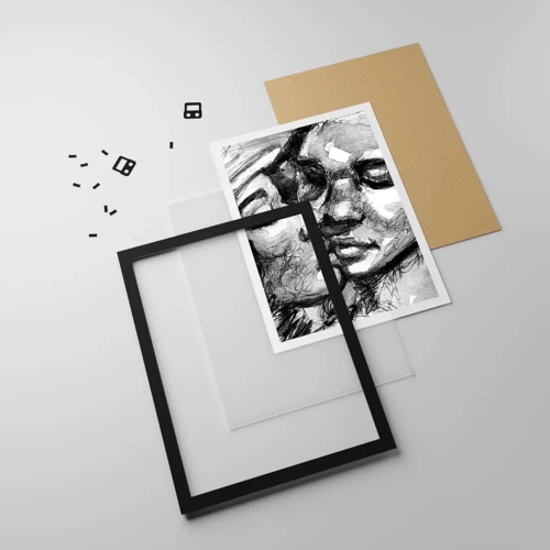 Poster in black frame - Tender Moment - 40x50 cm