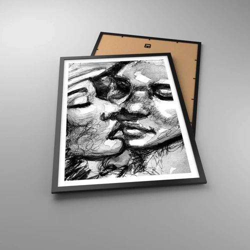 Poster in black frame - Tender Moment - 50x70 cm