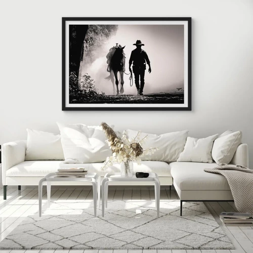 Poster in black frame - Texan Morning - 100x70 cm