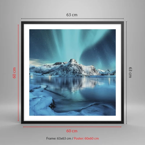 Poster in black frame - The Night of Light - 60x60 cm