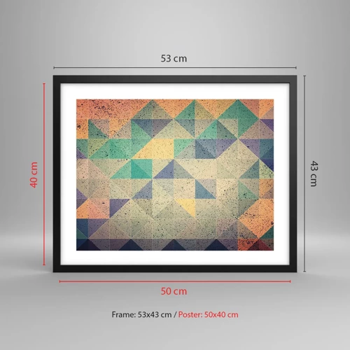 Poster in black frame - The Republic of Triangles - 50x40 cm