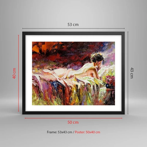 Poster in black frame - Thoughtful Venus - 50x40 cm
