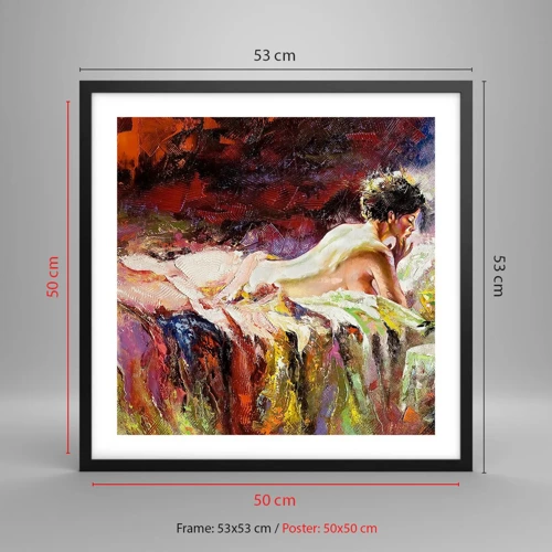 Poster in black frame - Thoughtful Venus - 50x50 cm