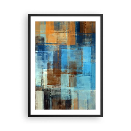 Poster in black frame - Through Blue Curtain - 50x70 cm