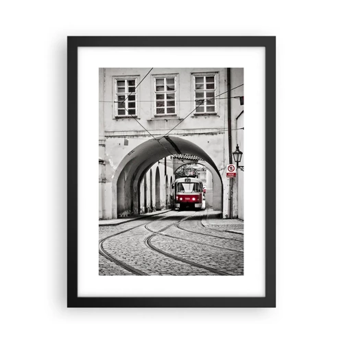 Poster in black frame - Through City Labirynth - 30x40 cm