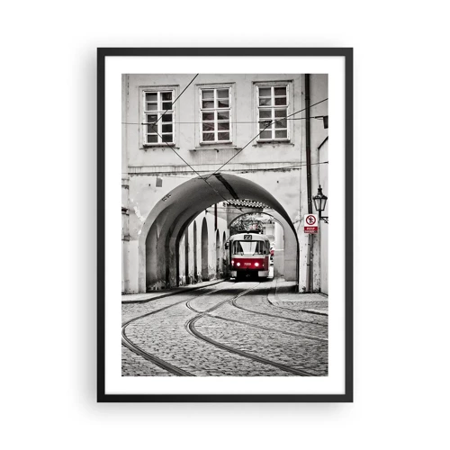 Poster in black frame - Through City Labirynth - 50x70 cm