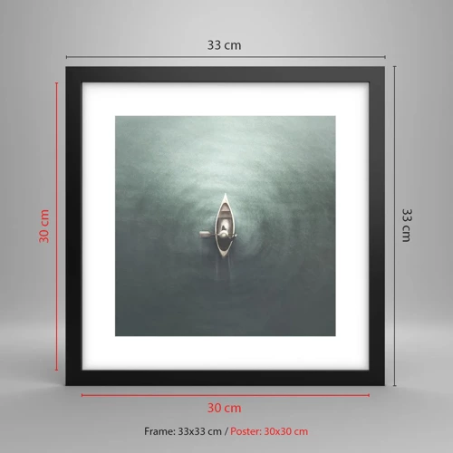 Poster in black frame - Through Moon Lake - 30x30 cm