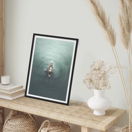 Poster in black frame - Through Moon Lake - 30x40 cm