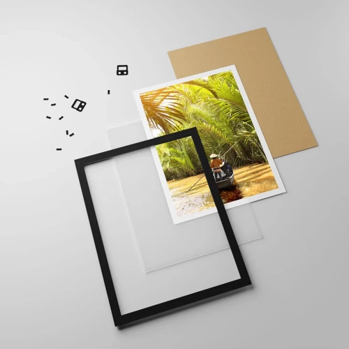 Poster in black frame - Through a Palm Ravine - 50x70 cm