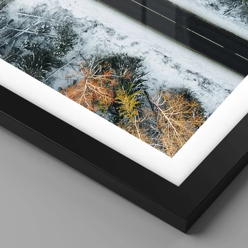 Poster in black frame - Through a Wintery Forest - 60x60 cm