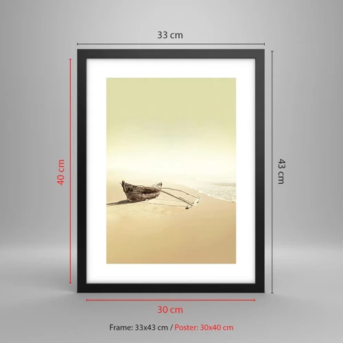 Poster in black frame - Throwback to South Seas - 30x40 cm