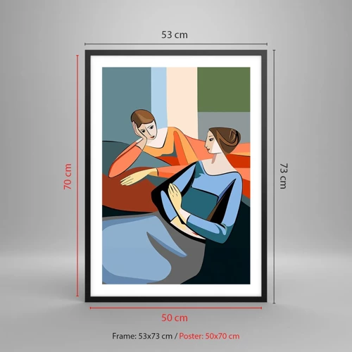 Poster in black frame - Time for Confession - 50x70 cm