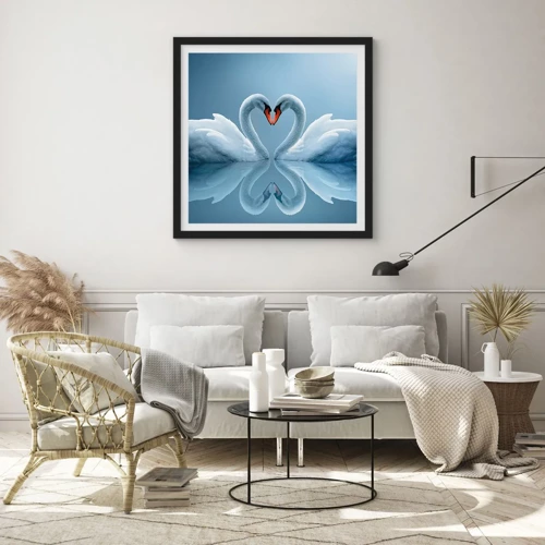 Poster in black frame - Time for Love - 30x30 cm