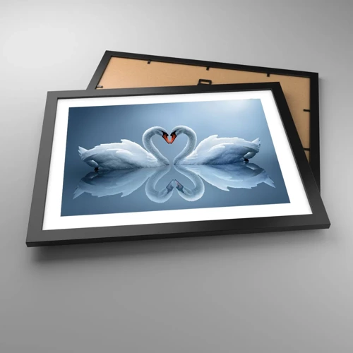 Poster in black frame - Time for Love - 40x30 cm