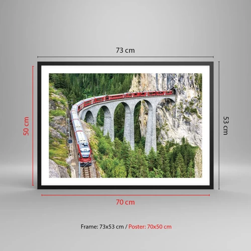 Poster in black frame - Time for Mountin Views - 70x50 cm