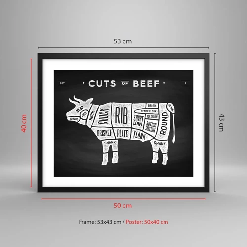 Poster in black frame - Time for a Feast - 50x40 cm