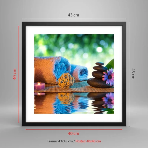 Poster in black frame - Time for the Body - 40x40 cm