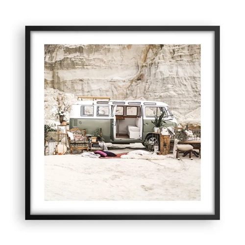 Poster in black frame - Time to Start the Trip - 50x50 cm