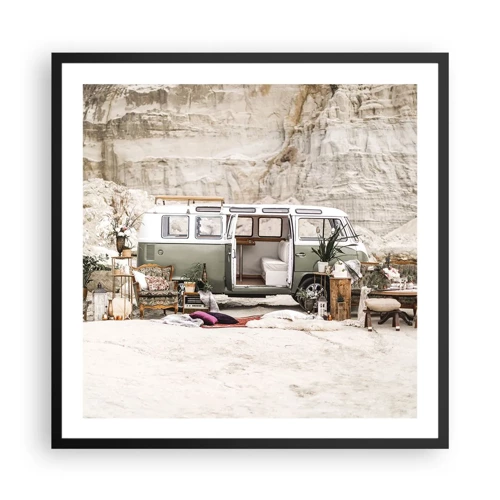 Poster in black frame - Time to Start the Trip - 60x60 cm