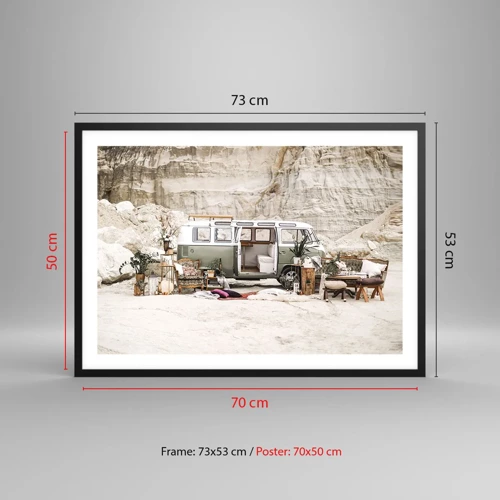 Poster in black frame - Time to Start the Trip - 70x50 cm