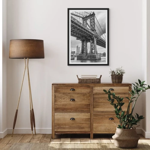 Poster in black frame - To the Heart of a City - 50x70 cm