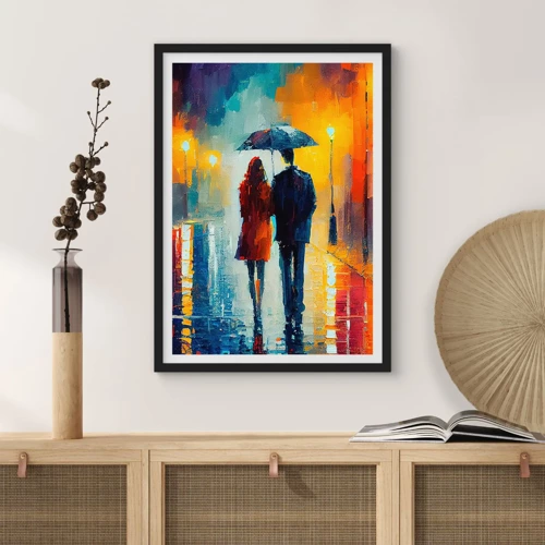 Poster in black frame - Together - Colourful Night - 30x40 cm