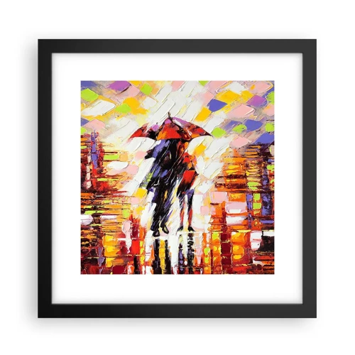 Poster in black frame - Together through Night and Rain - 30x30 cm