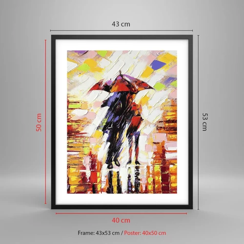 Poster in black frame - Together through Night and Rain - 40x50 cm