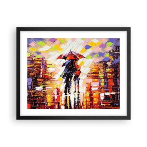 Poster in black frame - Together through Night and Rain - 50x40 cm