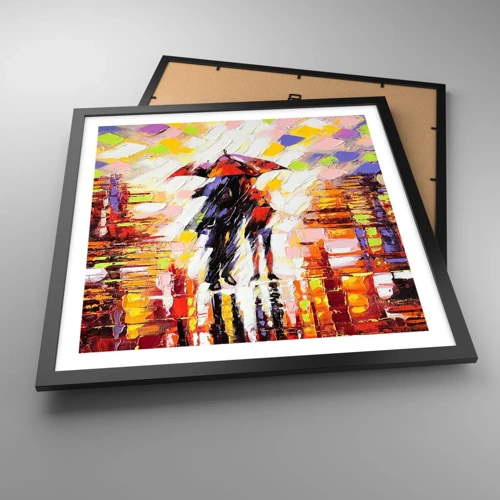 Poster in black frame - Together through Night and Rain - 50x50 cm