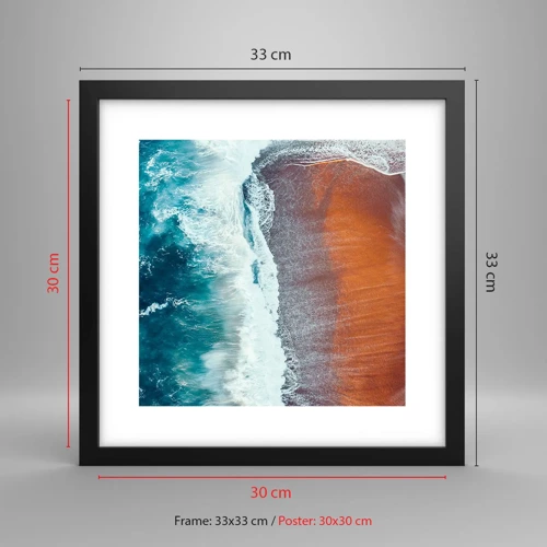 Poster in black frame - Touch of the Ocean - 30x30 cm