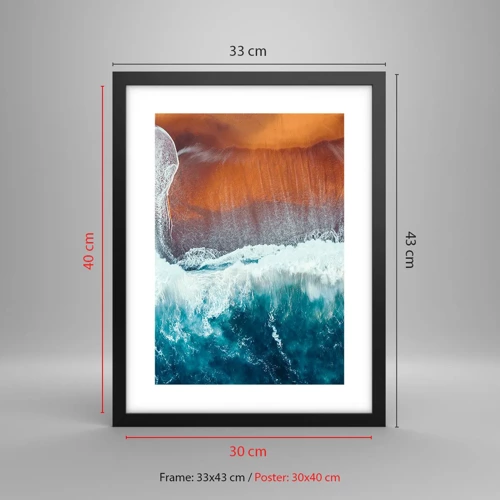 Poster in black frame - Touch of the Ocean - 30x40 cm