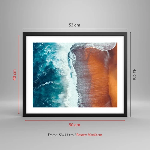 Poster in black frame - Touch of the Ocean - 50x40 cm