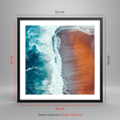 Poster in black frame - Touch of the Ocean - 50x50 cm