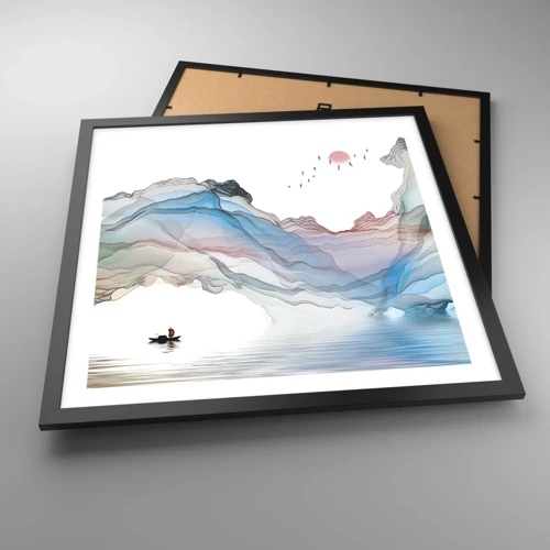 Poster in black frame - Towards Crystal Mountains - 50x50 cm