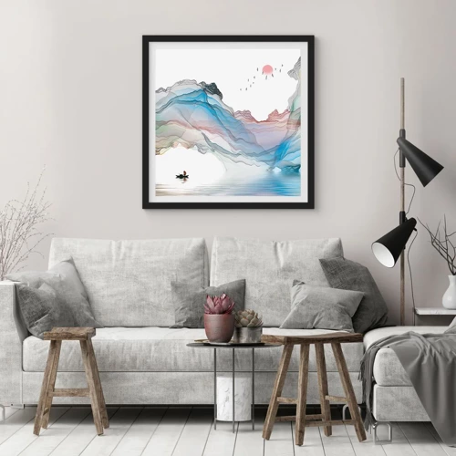 Poster in black frame - Towards Crystal Mountains - 60x60 cm