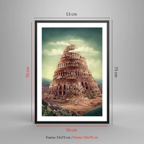 Poster in black frame - Tower of Babel - 50x70 cm