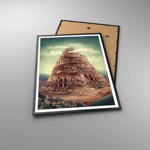 Poster in black frame - Tower of Babel - 70x100 cm