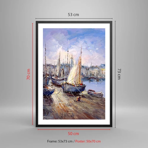 Poster in black frame - Town by the Bay - 50x70 cm