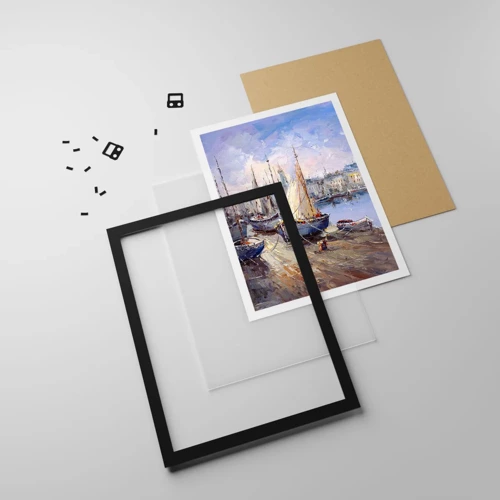 Poster in black frame - Town by the Bay - 50x70 cm