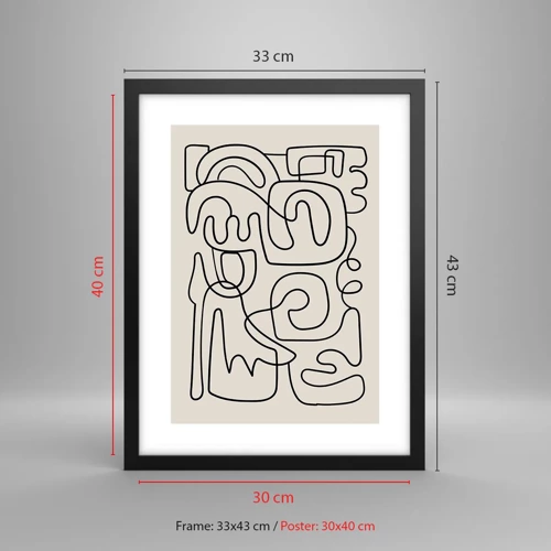 Poster in black frame - Tracing - 30x40 cm