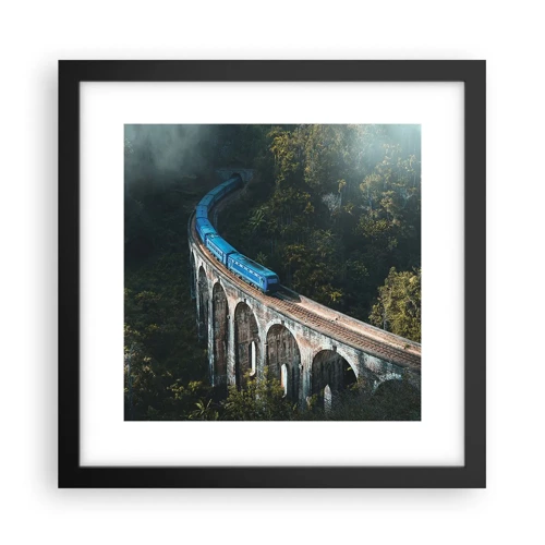 Poster in black frame - Train through Nature - 30x30 cm