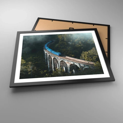 Poster in black frame - Train through Nature - 50x40 cm