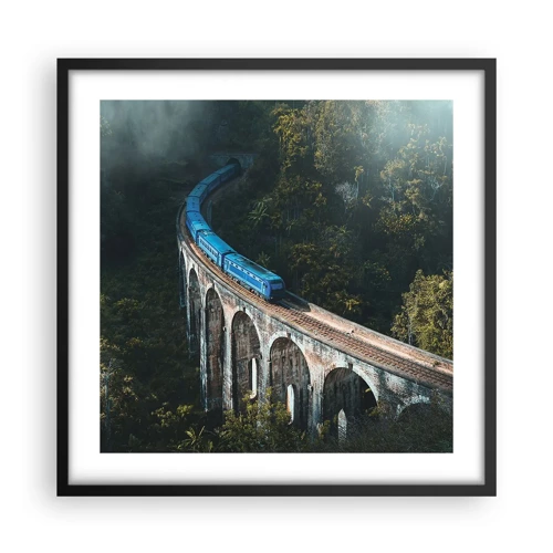 Poster in black frame - Train through Nature - 50x50 cm
