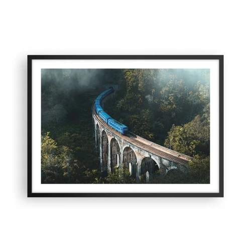 Poster in black frame - Train through Nature - 70x50 cm