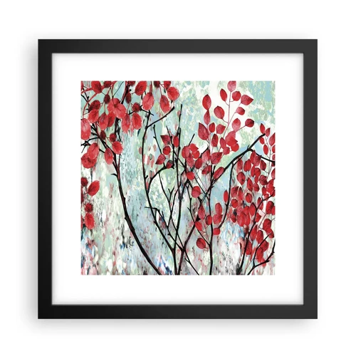 Poster in black frame - Tree in Scarlet - 30x30 cm