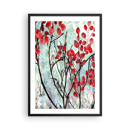 Poster in black frame - Tree in Scarlet - 50x70 cm