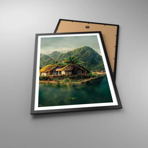 Poster in black frame - Tropical Paradise - 50x70 cm