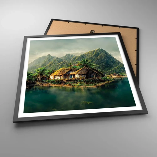 Poster in black frame - Tropical Paradise - 60x60 cm