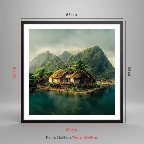 Poster in black frame - Tropical Paradise - 60x60 cm